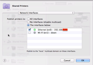 Network Interface tab opened with only the Ethernet interface, en0, selected.